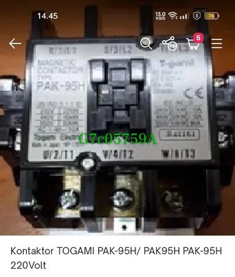Hitachi máy nén vít phụ kiện bảo trì Togami contactor pak-95h G7C05759A
